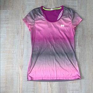 Under armour purple and grey ombré workout tee